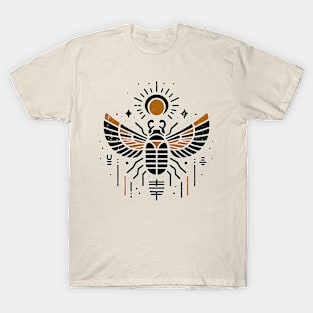 Scarab Beetle Minimal Egyptian Hieroglyphic Occult Esoteric T-Shirt